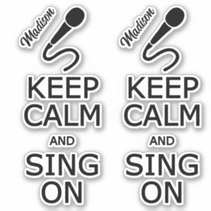 Sticker Conserver le calme et la chanson sur le nom person