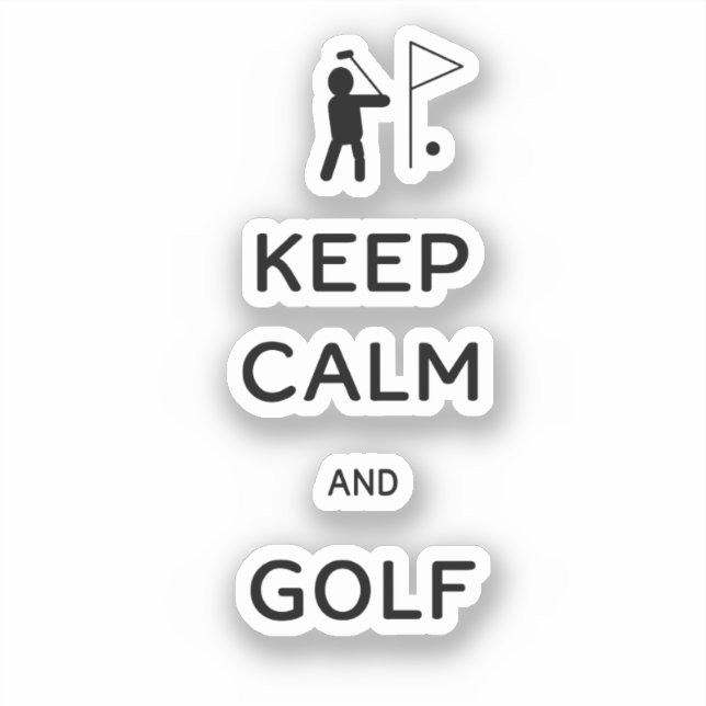 Sticker Conserver le calme et le golf (Recto)
