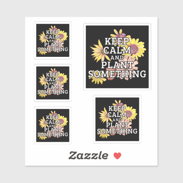 Sticker Conserver le calme et quelque chose de Plante - Ga (Feuille)