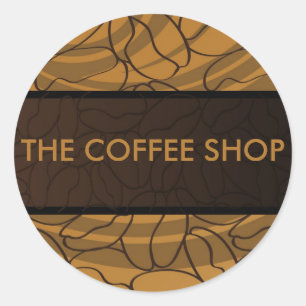 Sticker Contemporain, Amusant & Coloré Café Bean.