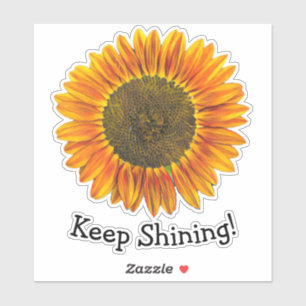 Sticker Continuer à briller avec le tournesol en Aquarelle