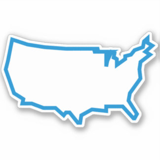 Sticker Contour de la carte des États-Unis