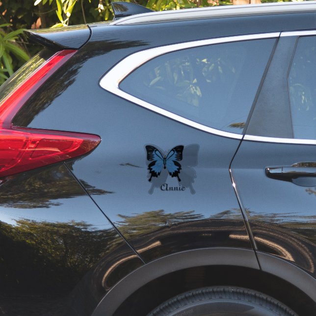 Sticker Contour de l'ombre des papillons bleus (Dos de voiture)