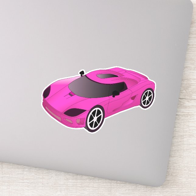 Sticker Contour de voiture de course rose (Détail)