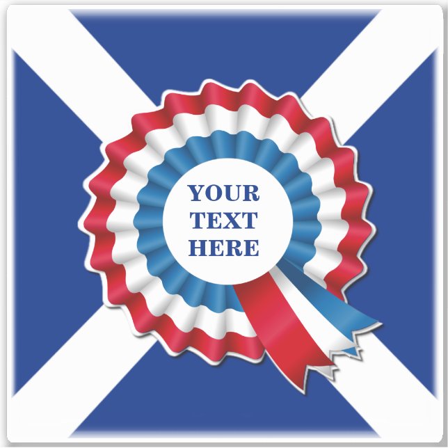 Sticker Contour de votre Rosette de texte (Devant)