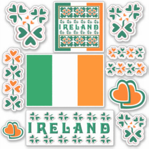 Sticker Contour Shamrock irlandais coloré
