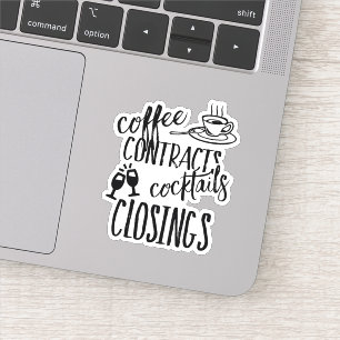 Sticker Contrats de café Cocktails Réaliseur de fermeture