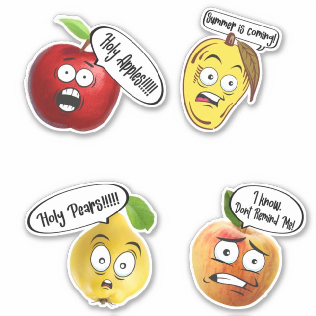 Sticker Conversation de fruits et légumes 8 (Devant)