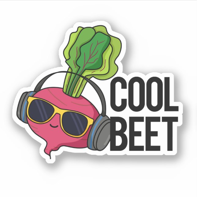 Sticker Cool Beet Funny Veggie Pun (Devant)