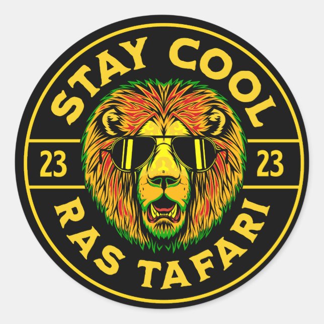 Sticker Cool Bouton Ras Tafari (Devant)