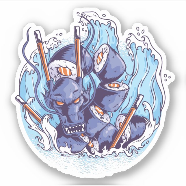 Sticker Cool Dragon SUSHI Anime Graphics Gérer l'art alime (Devant)