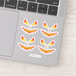 Sticker Cool et effrayant Jack O'Lantern visage Halloween