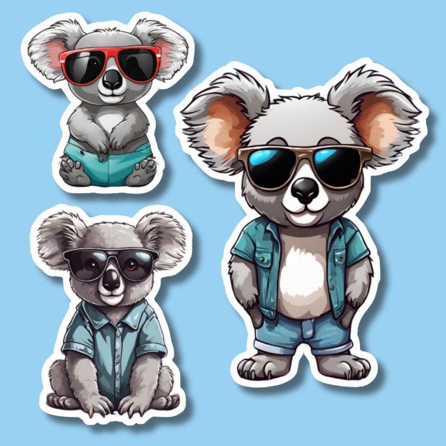 Sticker Cool Koala Set étanche (Créateur téléchargé)