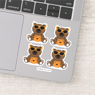 Sticker Cool mignon Halloween lunettes de soleil et citrou