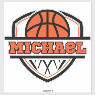 Sticker Cool Orange Black Basketball Sports