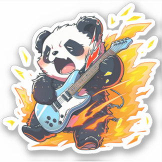 Sticker Cool Panda Rockstar