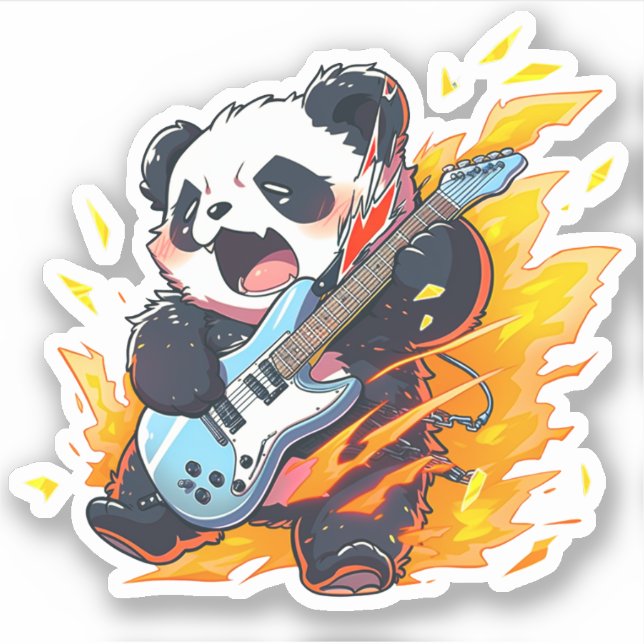 Sticker Cool Panda Rockstar (Devant)