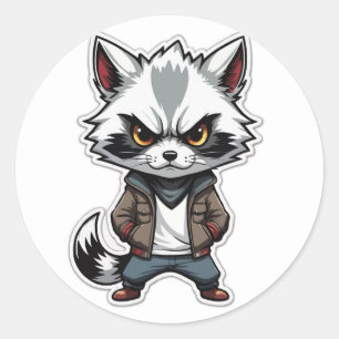 Sticker cool Raccoon - Un bandit avec une attitude