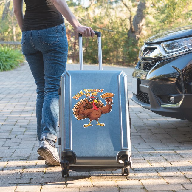 Sticker Cool Turkey Thanksgiving Funny Oversized T-Shirt.p (Valise Insitu)
