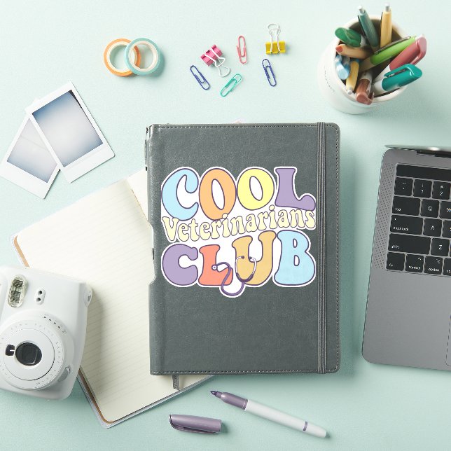 Sticker Cool Vet Club Vétérinaire Tech praticien Animal (Couverture iPad)