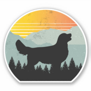 Sticker Cool vintage Retro Sun Wilderness Golden Retriever
