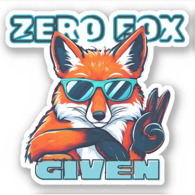 Sticker cool zéro renard donné (Devant)