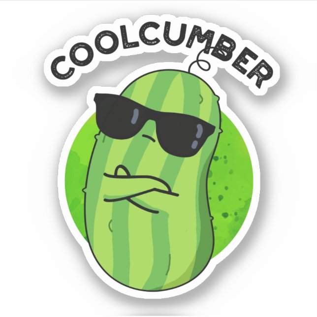 Sticker Coolcumber Fundy Veggie Cucumber Pun (Devant)