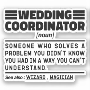 Sticker Coordonnateur de mariage Nom Consultant en mariage