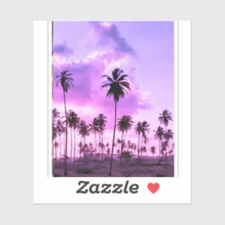 Sticker coqueiral ao entardecer