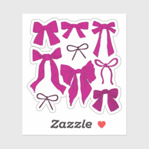 Sticker Coquette Magenta Bows Romantique