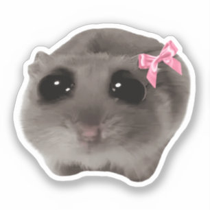 Sticker Coquette Sad Hamster Meme