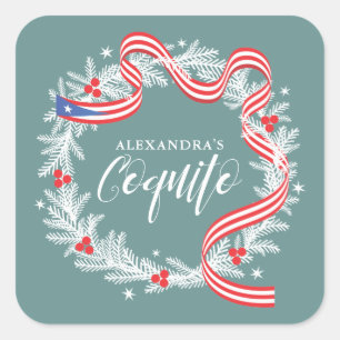Sticker Coquito Christmas Wreath
