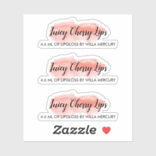 Sticker Coral Aquarelle Laver Cute Script Lip Gloss Maquil