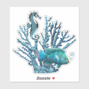 Sticker Coral Bleu