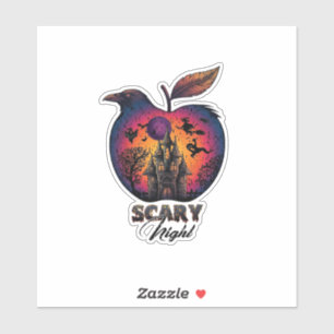 Sticker Corbeau de nuit effrayant Pomme Château hanté Spoo