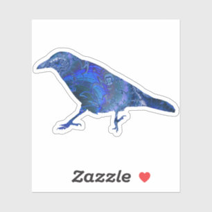 Sticker Corbeau fragile bleu chaotique ou corbeau noir ou 