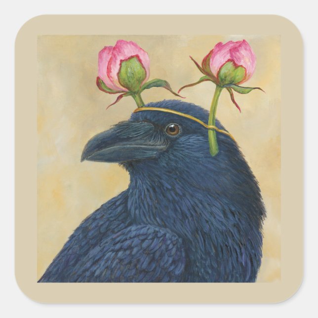 Sticker corbeau/pivoine (Devant)