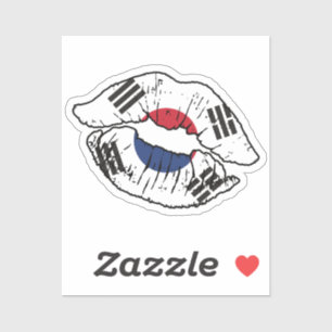 Sticker Corée du Sud Drapeau d'amour du bâton de lèvres su