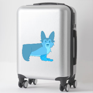 Sticker Corgi Bleu Cute En Chaussettes
