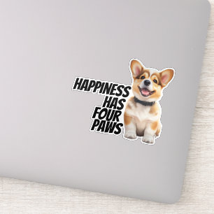 Sticker Corgi Car Decal - "Le bonheur a quatre pattes"