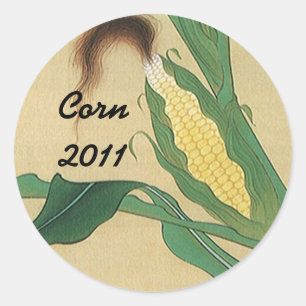 Sticker Corn Silk Ear Home Canning Jar Circles Dot