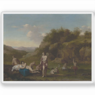 Sticker Cornelis - Paysage avec nus de bain