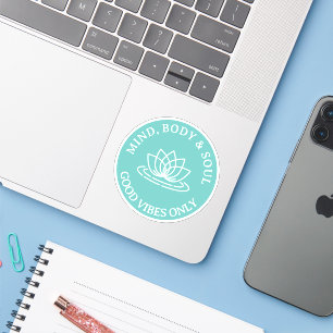 Sticker Corps et âme bonne vibes seulement fleur de lotus
