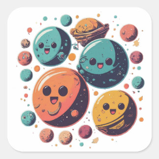 Sticker Cosmic Party Planets