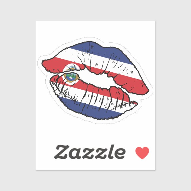 Sticker Costa Rica Costa Rica Costa Rica Drapeau d'Amour L (Feuille)