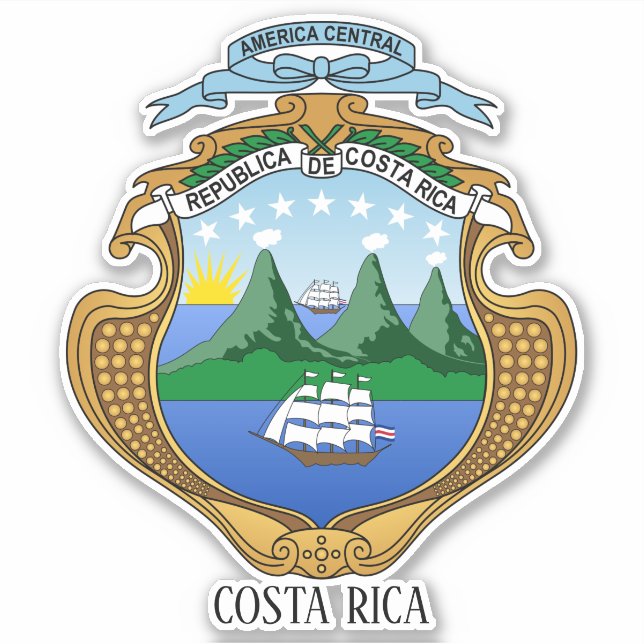 Sticker Costa Rica National Armoiries Patriotique (Devant)