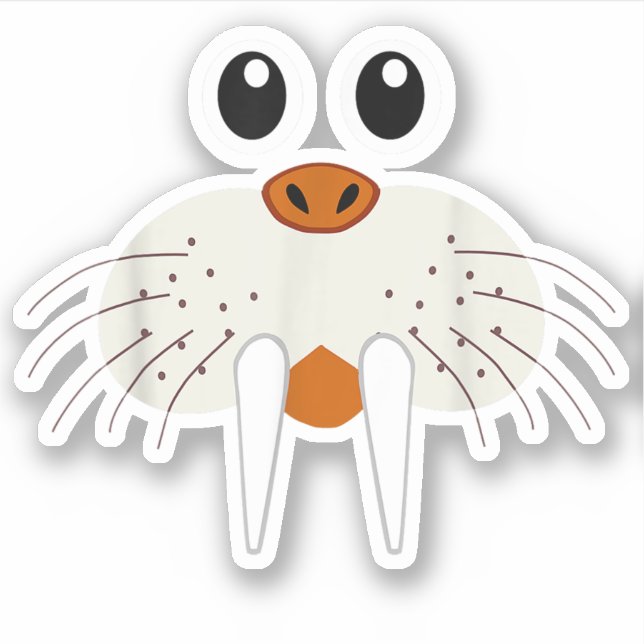 Sticker Costume animal mou Walrus drôle Halloween (Devant)