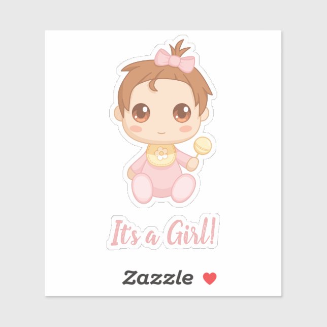 Sticker Costume de bébé rose (Feuille)