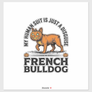 Sticker Costume de chemise de pumpkin de Bouledogue frança