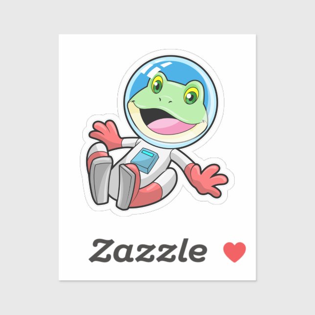 Sticker Costume spatial de l'astronaute de grenouille (Feuille)